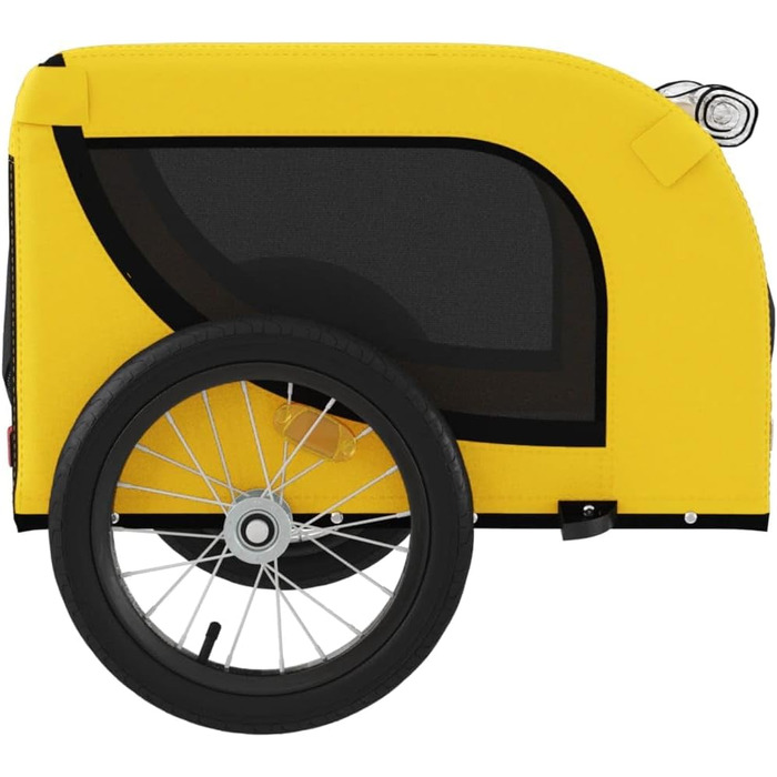 Фарм-причіп для собак Gecheer, вантажопідйомність 45 кг, жовто-чорний, з прапором та відбивачами