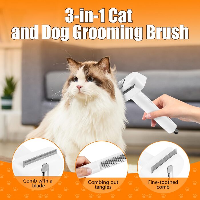 Універсальна щітка для котів та собак: видаляє підшерсток, розплутує шерсть, для щоденного догляду