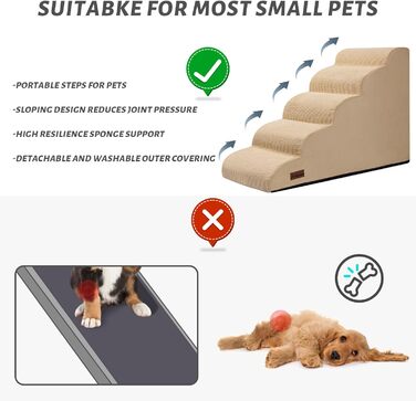 Сходинка для собак та котів Stufige, 5 сходинок, 22.2'H, колір хакі