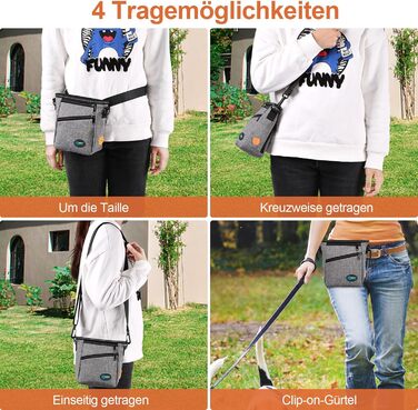 Сумка для ласощів Ownpets для собак, сумка для дресирування, зручна та функціональна, сіра