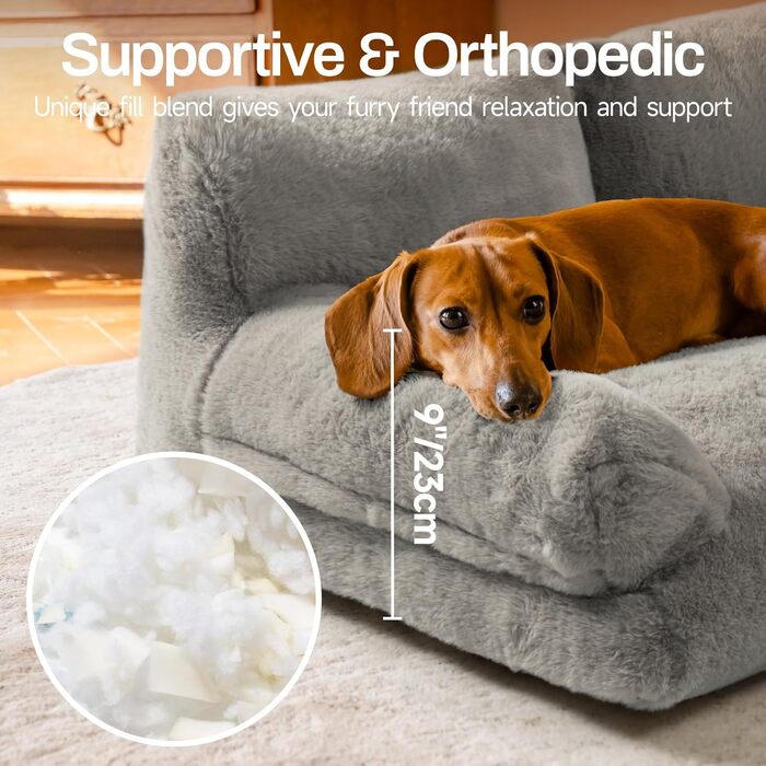 М'яке ліжко для котів та собак MeWoofun, сіре, 85x65x29 см