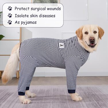 Тіло для собак після операції: захисний одяг для великих та середніх собак (2XL, темно-синій)