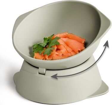 Підвищений миска для кота з регульованим нахилом ne&no® | Миска для кота, піднята | Миска для кота, зелений колір