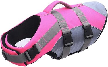 Жилет для собак - рятувальний жилет для плавання, світловідбиваючий, для собак середніх та великих порід, рожевий (L)