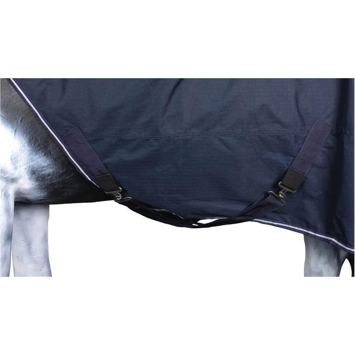 Деки для коней Marengos Comfort: водонепроникна, дихаюча, з флісовою підкладкою та еластичними перехресними ременями, 145 см, колір морський