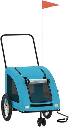 Причіп для велосипеда, переноска для собак, блакитний, Oxford-тканина, сталь, 93988