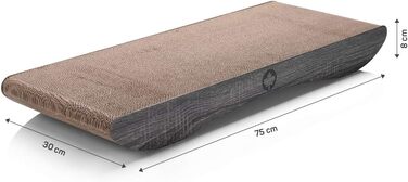 Когтеточка для котів CanadianCat Comet XL, 75x30x8 см, картон, з котячою м'ятою, темно-сіра