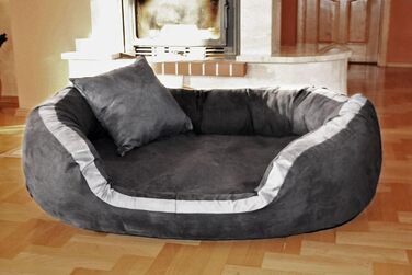 Ортопедичне ліжко для собак Tierlando® Pepper, XL, Велюр, Сірий (110 см)