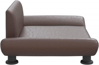 Зручне ліжко для собак та котів з екошкіри, коричневе, 70x45x28 см