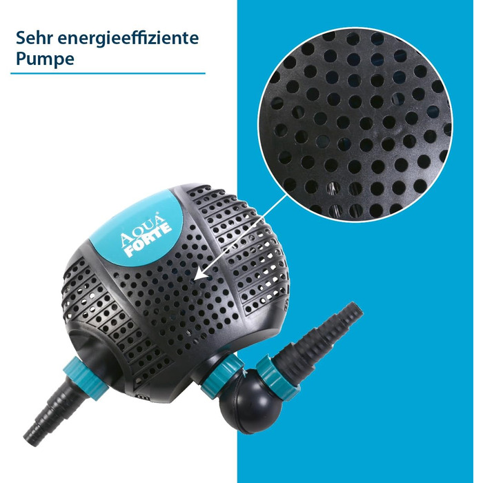 Насос AquaForte O-15000 Plus 135 Вт для водоспадів, фонтанів і фільтрів, продуктивність 15 м³/год, напір 6 м, кабель 10 м