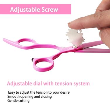 Набір професійних ножиць для собак 6.7 дюймів, рожевий. Ножиці для грумінгу, моделювання та стрижки шерсті собак та котів