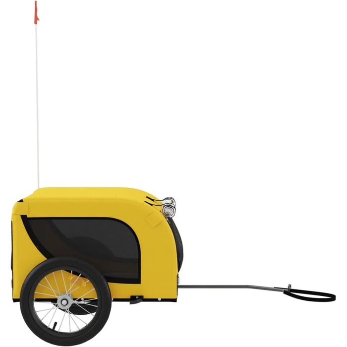 Фарм-причіп для собак Gecheer, вантажопідйомність 45 кг, жовто-чорний, з прапором та відбивачами