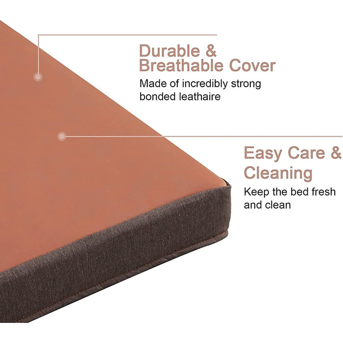 Ортопедичне ліжко для собак з гелевим шаром та піною з пам'яті, вологостійке, для великих та маленьких собак, знімний чохол, XL, помаранчеве