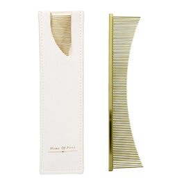 Гребінець для котів Flohkamm - щітка для догляду за шерстю | Аксесуар для домашніх тварин для літніх собак, довгошерстих порід, щоденне використання під час сезонної линьки, для кошенят, золотий колір