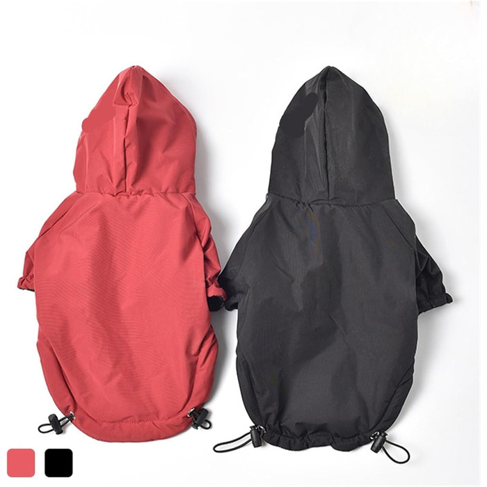 Водонепроникний зимовий теплий верхній одяг для собак з капюшоном, для Французького бульдога, Чихуахуа (Чорний, XXL) Чорний XXL