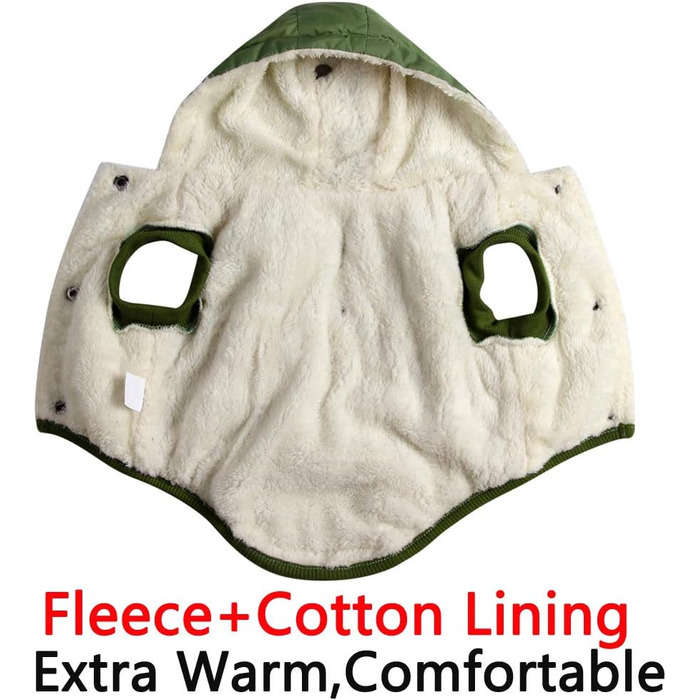 Теплий флісовий худі для собак JoyDaog, зимовий одяг для цуценят з капюшоном (зелений, розмір S)