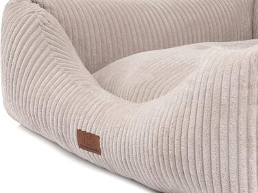 Ліжко для собак Oaza з бортиками, м'яке, текстильне, прямокутне (80x70 см), колір бежевий