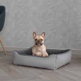 Лежанка для тварин Hundehütte Love - італійська постільна білизна, сірий, 62x50x17 см