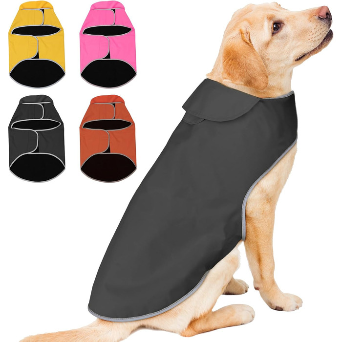 Водонепроникний собачий дощовик Yfbrite, легкий дощовик для тварин, регульований, теплий, для всіх порід, сірий, розмір M