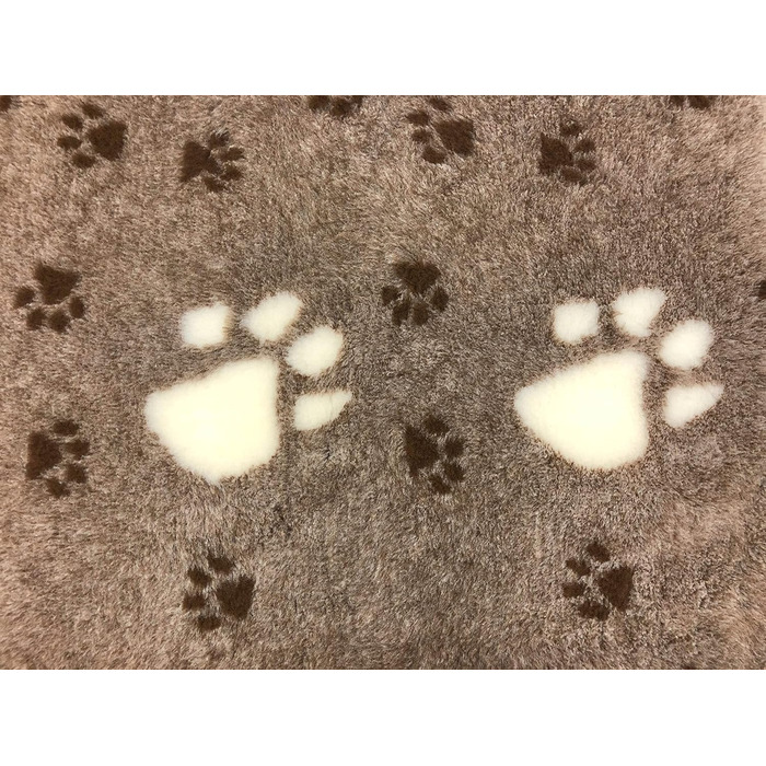 Килимок для собак Elropet Premium 30mm, антиковзаючий, для маленьких та великих собак, Vet Bed, розмір L (160x100 см), коричневий + білий слід лапки