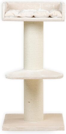Дряпак для великих котів RHRQuality Maine Coon Lounge 120 см, товсті 20 см сизалеві стовпи, кремовий