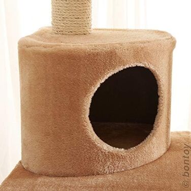 Когтеточка для котів Bontoy Jerry, кремова, 126 см, стовпи з сизалю 9 см, підходить для великих котів
