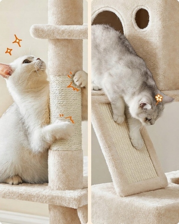 Ігровий комплекс для котів XXL: будинок-вежа з дряпачками, 185 см