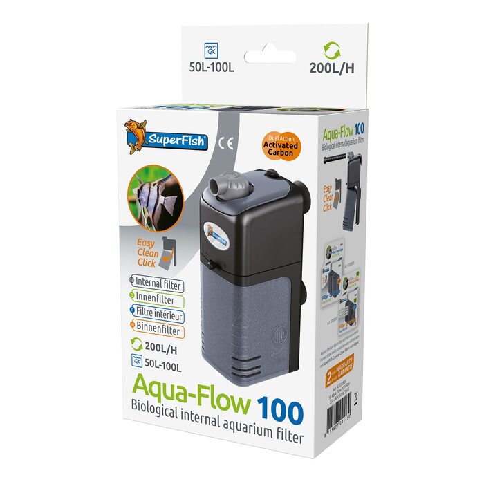 Акваріумний фільтр Superfish Aqua-flow-100 для води, чорний, з вилкою UK, 1 шт