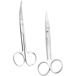 Набір з 2 професійних перукарських ножиць для тварин Ipetboom з нержавіючої сталі, круглий наконечник, для дому та салону, прямі та вигнуті кінчики