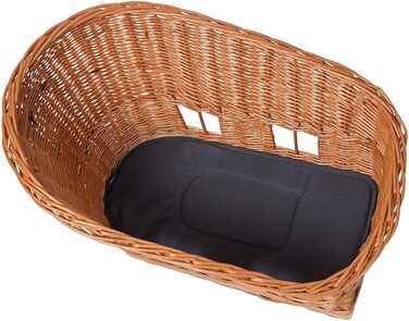 Кошик для велосипеда Basil Pasja – задній, MIK-система, плетіння з лози, з подушкою та адаптерною пластиною, 30 літрів, натуральний колір