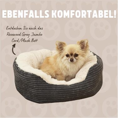 Крісло-гніздишко для собак Rosewood Kuschelbett, м'яке, сіре/кремове, 40x40x48 см