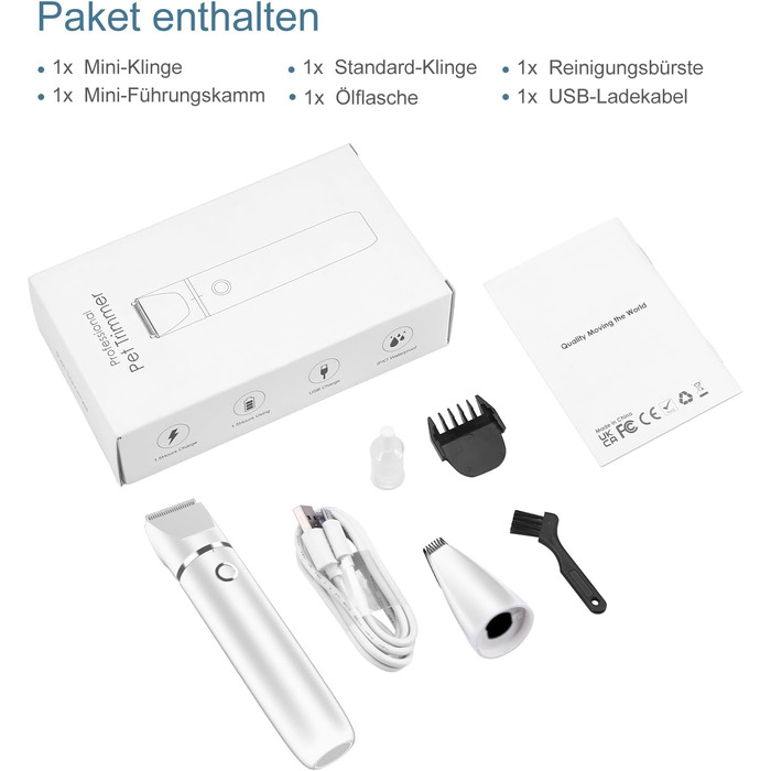 Електрична машинка для стрижки кігтів собак та котів Ankilo - професійна, тиха, 2-в-1