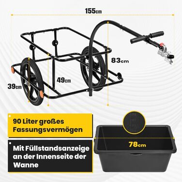 Причіп для велосипеда SAMAX Mountain 90л, 80кг з захисним тентом та з'єднувальною схемою