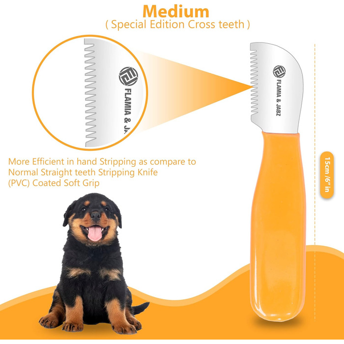 Набір професійних інструментів для грумінгу собак FLAMIA & JABZ (5 шт.) з крестоподібними зубцями, для правшів