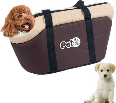 Сумка-переноска для собак маленьких порід, сумка на плече для тварин, тепла переноска для собак, портативна, складна, дихаюча переноска для собак, цуценят та котів, сумка для котів, для подорожей на відкритому повітрі (колір: коричневий)