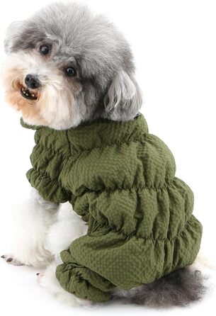 Зимовий теплий комбінезон для собак, водонепроникний, з флісовою підкладкою, для маленьких порід (Йоркширський тер'єр, Чихуахуа), XL, зелений