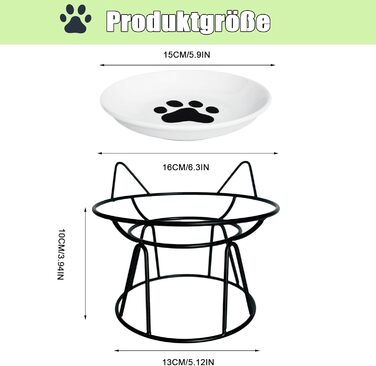 Котлові миски для котів, 2 шт. з підняттям, керамічні, з металевим підставкою, захист шиї, годівниця для котів
