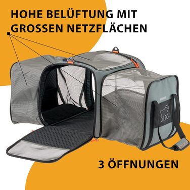 Переноска для собак та котів Ferplast Voyager PRO, сіра, 49x37x39 см, до 15 кг