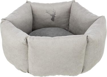 Тріксі Ле́ні - лежанка для собак, 60x50 см, пісок/сірий - зручне місце для сну, кошик для собак середніх порід, неслизька та пральна - 37993