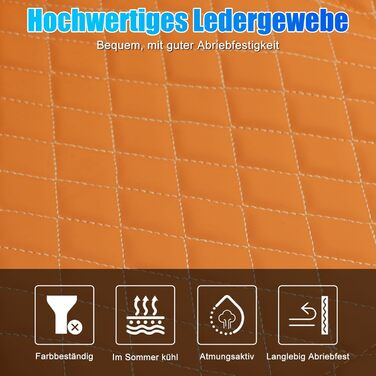 Розширювач для заднього сидіння автомобіля, розкладна платформа для сну, універсальний для SUV, MPV та компактних авто (оранжевий, шкіра)