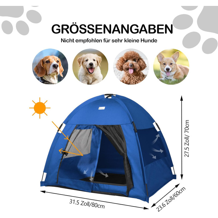 Зручне лежанка-будинок для собак та котів Babyezz, блакитна, L