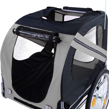 Причіп для велосипеда для собак, складний, до 40 кг, сірий/чорний