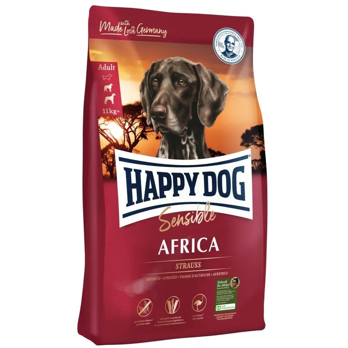 Корм для собак Happy Dog Sensible Africa зі страусом, 100% беззерновий, 12,5 кг