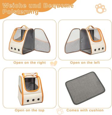 Рюкзак для кота/собаки Dogat, складаний, для перевезення тварин, помаранчевий+білий