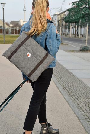 Sleepy Fox® Преміум-ліжко для собак у подорожах - портативний, складаний килимок для годування собак у ресторанах з зручними плечовими ременями - красивий та практичний (M/L, Сірий)