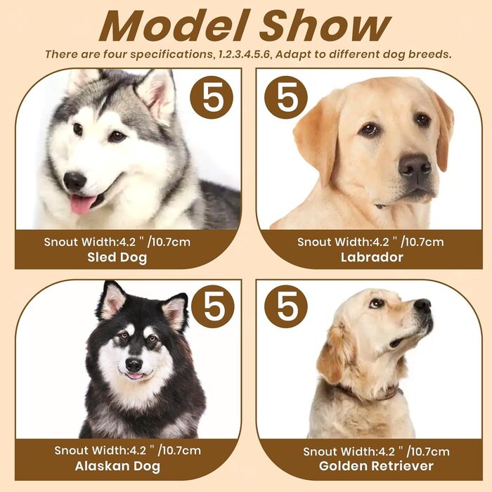 Майорки для собак: кошик-майорка для маленьких, середніх та великих собак. Легка, дихаюча, запобігає кусанню та жуванню, дозволяє дихати та пити. Ідеальна для дресирування, грумінгу. (Прозора, розмір 5)