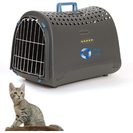 Транспортний бокс для котів та кошенят New Life 40x50 см, антрацит | екологічний, з переробленого пластику