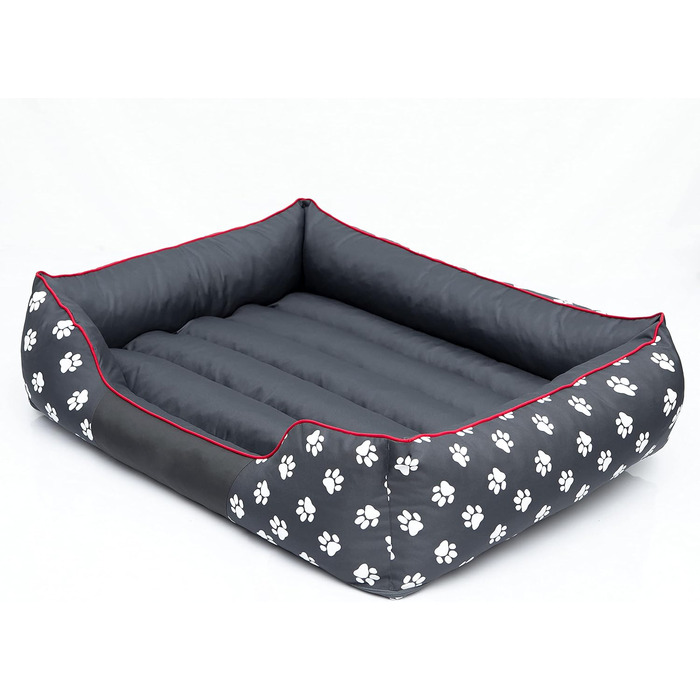 Килимок для собак XXL 110x90 см, сірий з лапами - м'який лежак для тварин