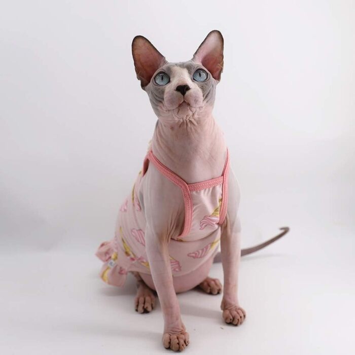 Бавовняна кофта для котів і малих собак Sphynx, однотонна, розмір M (2,5–3,2 кг), колір «Морозиво»