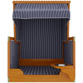 Клітка-лежанка для собак Outgarden з дерева, з тінню та мисками | Лежанка для собак маленьких порід | Чорний з блакитно-білим | Темно-синій матеріал